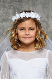 Lucia Floral Wreath with Pearl and Rhinestone Accents with Veil